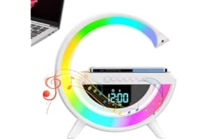 QARIDO Lampada da Atmosfera G, Lampada da Tavolo a LED Intelligente con Caricatore Wireless | Sveglia con Ricarica Wireless a LED, Luce Notturna sul Comodino per l'arredamento della Camera da Letto