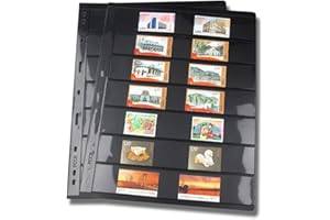 Yiran Pages de timbres 10 Pièces/Lot Feuille En Vrac PVC Standard Ne pas inclure Couverture 9 Classeurs pour Trous Collecteurs Collection Inners Album Grille Noire sur Deux Côtés(sol)