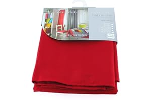 DOUCEUR D'INTÉRIEUR NAPPE RECTANGLE 140 x 250 CM POLYESTER UNI ESSENTIEL ROUGE