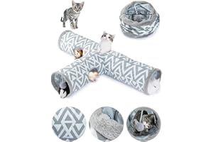 JanYoo Cat Tunnel Bunny Tunnel 3 Way Collapsible Cat Tunnels for Indoor Cats Pet Toy Tube Rabbit Hideout Guinea Pig Ferret Kitty Tunnels