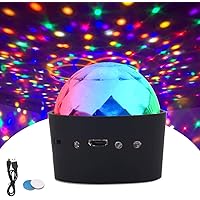 ROVLAK Discokugel Mini Disco LED Lichteffekte 3W Tragbarer Mini-Sound Aktivierte USB-geladene Beleuchtung 3 Farben RGB…