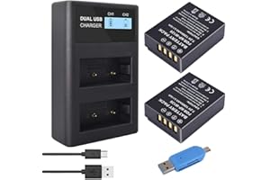 CITYORK 2-pak NP-W126 Wymienna bateria 1200mAh i ładowarka LCD Kompatybilne z Fujifilm X100F, X100V, X-A1/ A2/ A3/ A5/ A7/ A10, X-E2/ E2S, X-H1X-Pro2/ Pro3, X - T1 /T2/ T3 / T10/ T20/ T30/ T100