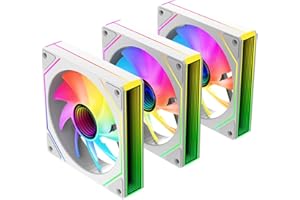 Jungle Leopard Prism4MAX-X3 RGB PC Ventilateur 120MM 3er Pack[Infinite Mirror][HDB]58.36CFM/1600RPM/26LEDs 5V3PIN ARGB und 12V4PIN PWM Ventilateur (Blanc)