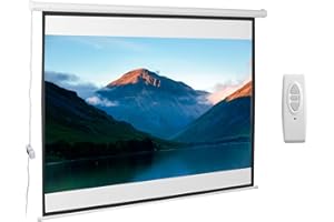 HOMCOM Schermo per Proiettore 100 Pollici Formato 4:3 Regolabile con Telecomando, Schermo di Proiezione Motorizzato Compatto, Installazione a Parete o Soffitto, 203x152 cm, Bianco