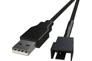 LINKUP - USB a 3/4-P PWM 5V┃Adattatore per Cavo di Alimentazione con Guaina per CPU/Ventola del Involucro┃USB 2.0, 3.0, 3.1
