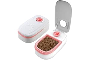 Tierfutterspender,Automatisches Futter- und Tränkeset - Pet Food Bowl Programmierbares Timer-Design Nassfutterspender für Hunde, Katzen, Haustiere, Tiere Shenrongtong