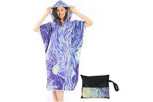 CHMMY Poncho Surf para Mujeres Toalla de Poncho Playa Albornoz Cambiar con Capucha Toalla Túnica Grueso Secado Rápido Microfibra Traje de Buceo Toalla para Surf,Natación