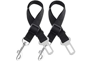 Voiture Ceinture de Securite pour Chien Indéchirable Réglable, 2 Pcs Harnais Voiture Chien Voiture Universel