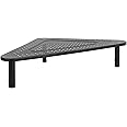 Mount-It! Corner Monitor Stand | Adjustable Height Corner Desk Shelf | Triangle Screen Riser, Ergonomic Space Saving Design, Ventilated. (Metal, Black)