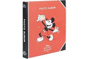 Grupo Erik Album fotos autoadhesivo Disney Mickey 100 aniversario - Album 16x16cm con 24 página - Album polaroid - Album de fotos tapa dura - Álbum cuadrado - Albúm Disney, licencia oficial