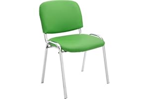 ‎CLP CLP Stapelstuhl Ken I Konferenzstuhl Mit Kunstleder-Bezug I Metall In Chrom-Optik, Farbe:grün