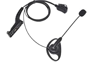 UAYESOK Dwukierunkowa słuchawka radiowa, w kształcie litery D, zestaw słuchawkowy Multi Pin z obrotowym mikrofonem PTT do Motorola DP3400 DP3441 DP4400 DP4600 DP4800 DP4801XiR P8268 XPR6300 Security Police Radio akcesoria