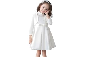 Proumhang Cardigan à Manches Longues pour Filles,Bolero Shrug Cardigan Jacket Cover Up,Châle Ouvert en Satin à Fleurs 3D