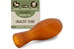 Nosli Natural Toys Snacky Tube dla psów • Wobler piłka na przekąski pies • zabawka dla psa inteligencja • bez barwników • 100% naturalny kauczuk • zabawka do karmienia i zabawka inteligencyjna