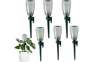 OBELUNRP Plant Watering Devices, 6 Set 500ml Automatic Drip Irrigation Kits with Slow Release Control Valve, Self Spike Planter Drip for Indoor Outdoor Plant Flowers (Green)