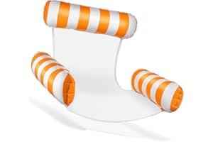 JAWUZ Bouée Piscine Gonflable 3 en 1 - Matelas Hamac Piscine XL, Transat Flottant Pliable, Portable pour Adultes, Taille 90 x 96 cm, Idéal pour Vacances à la Plage et Piscine