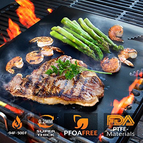 Grillmatte zum Grillen und Backen, Aodoor Barbecue Grillmatte Non-Stick grill backmatte, silikonmatte grill Garantiert hitzebeständig 40x50cm (3er Set) - 3