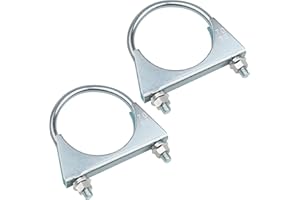 Yeepeo Abrazaderas de tubo de acero galvanizado, 2 unidades, 70 mm, con placa de tuerca, perno en U para conexiones de tuberías