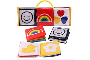 Itian Pequeño Bebé Libro de Pño, Tejido Blando Papel del Bebé Educación Temprana y Desarrollo de Juguete (Conjunto de 3 Libros)
