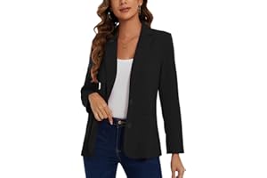 MINTLIMIT Womens Blazer Casual 2 Buttons Jacket Blazers Notched Lapel Classic Long Sleeve Workwear Suit Patch Pockets Front Lined