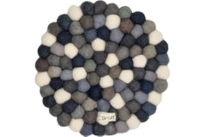 Grült Home Topfuntersetzer - Filz untersetzer für Tassen, Töpfe, Pfannen und Tassen handgefilzt in Nepal (Grau, Circle 20 cm)
