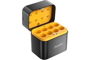 Zepath 1.5V Lithium AA Battery Charger, 8 Bay AA Lithium Batteries LED Screen Battery Charger, Individual Fast Charging Rechargeable for Rechargeable AA Batteries