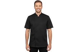 PALLTEX NORI SS kockjacka unisex kockjacka dam kockjacka herr svart/vit kockkläder professionell kock uniform kortärmad