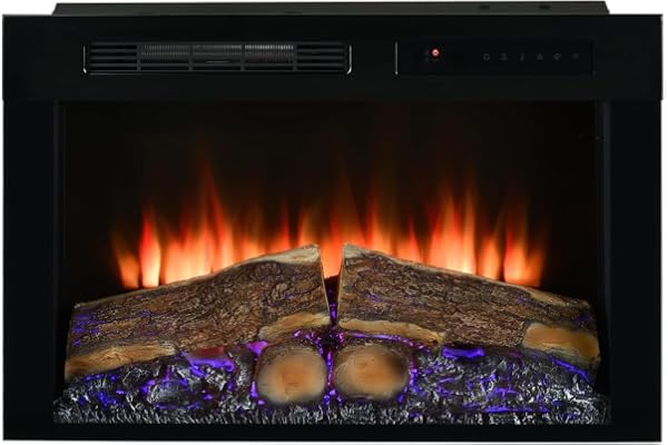 Dimplex Spark 26'' Insert de Cheminée Électrique – Cheminée Murale – Effet Flamme LED Optiflame, Vitesse et Luminosité Réglables - 2 KW Chauffage Activable – avec Minuterie et Télécommande