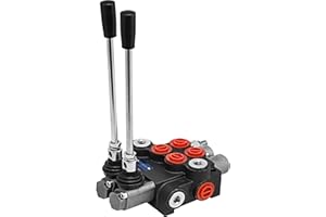 VEVOR Valve de Contrôle Directionnelle Hydraulique, 11 gpm 2 Bobines Soupape de Décharge Hydraulique, Cylindre à Double Effet Valve Directionnelle Hydraulique, Plusieurs Moyens de Contrôle Tracteurs