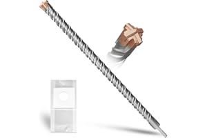 METOTY Foret SDS Plus 32 mm × 600 mm, avec 4 tranchants en carbure de tungstène, tête avec revêtement, foret à maçonnerie, foret à béton, pour pierre, béton, pierre naturelle, mur de brique