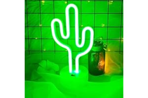GIGIIS Kaktus Neon LED-Licht Kaktus Neon Zeichen LED Neonlicht Schild Kaktus Neonlicht Tischleuchten Deko Neon Kaktus Lampen - Batterie oder USB betriebene Nachtlicht LED-Leuchten