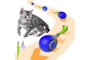 Zeepet Speedy Tail, Speedy Tail Cat Toy, Interactive Cat Toy for Indoor Cats, USB Rechargeable Smart Kitten Toys Ball, Automatic Moving Pet Toy Ball (Blue)