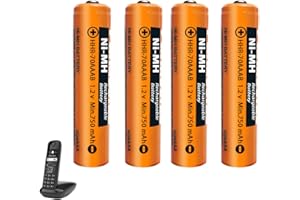 MILKLILY NI-MH Akku AAA 750mAh 1.2V für Gigaset Mobilteile, Wiederaufladbare Batterien AAA/Micro für Panosonic Schnurlos Telefone - 4er Pack