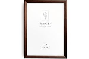 Artower® Ramka na zdjęcia w stylu vintage, brązowa, drewniana ramka do DIN A4, 21 x 29,7 cm, ramka na plakat duża, kolaż, vintage, brązowe drewno, 21 x 30 cm, wąska ramka na zdjęcia w stylu retro,