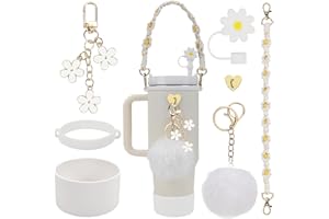 INSANYJ Stanley Cup Accessoires Lot de 7 Pièces, Accessoires pour Stanley Cup, Incluses Embouts de Couverture de Paille pour Stanley Cup pour le Gobelet Stanley Cup de 800ml-1100ml (Blanc)