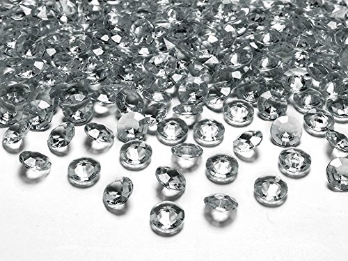 Dekosteine Diamanten grau 100 Stück 12mm Durchmesser Deko-Edelsteine Tischdeko Hochzeit Palandi®