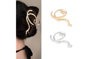 Runmi Fermagli per capelli, 2 fermagli per capelli grandi in metallo per capelli spessi e sottili, artigli per capelli a tenuta forte, accessori per capelli per donne e ragazze