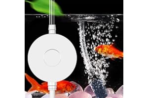 Ossigenatore per Acquario Pompa Acquario, SOARFLY Areatore Acquario Ultra-silenziosa <35dB, Mini Pompa Ossigeno con Valvola di Ritegno, 1W