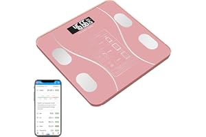 Esenlong Body Fat Scale Bluetooth, Smart Digital Weight Bathroom Scales Weighing BMI with Auto Calibration, USB Rechargeable Composition Monitors Smartphone App (Pink)