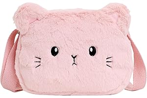 Cosswe Kinder Umhängetasche Mädchen Mädchen Handtasche Katze CrossBody Messenger Bag Verstellbare Umhängetasche Klein Katze Schultertasche