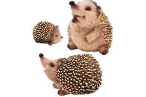 Nesloonp Ornements de Jardin en Plein air, 3 pièces Statuettes de hérisson Mignons - Sculpture de Jardin - Décoration d'extérieur pour Jardin et terrasse - bibelot en Forme de hérisson