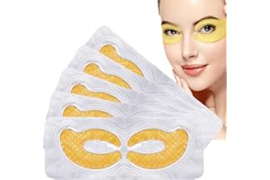 KLSYCHRY Eye Mask, Máscara para los ojos, Parches para los ojos, Ojos Parches, Under Eye Pads, 24K Gold Eye Mask, Contorno de Ojos Antiarrugas, Anti edad para ojeras,bolsas,patas de gallo e hinchazón, 5 Pares