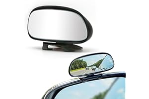 Yuentoen Toter-Winkel-Spiegel,360 Grad Rotation Verstellbar Auto Blind Spot Spiegel, Trainer Rückspiegel Drehung Weitwinkel Verstellbar Rückspiegel für Autos, LKWs, SUVs(Schwarz)