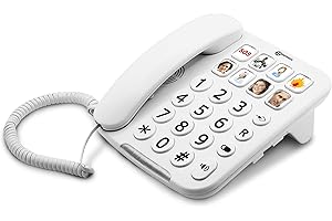 Geemarc PhotoPHONE 110 - Big Button Home Phone with Customisable Photo Memories, Loud Receiving Volume and Speakerphone for Elderly - Hearing Aid Compatible - Low to Medium Hearing Loss - UK Version