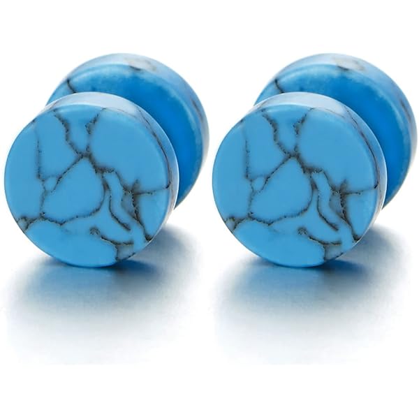 Set 6 Dilatatori A Spirale Per Orecchio 3-10mm - Tappi Neri Con Stelle Per Tunnel E Plugs - Foto 9