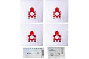 RADIANTROOTS (Pack of 4) Compatible for Miele Type FJM Vacuum bags 4 + 2 Filters 3D Efficiency for S300, S500, S700, S2000, S4000, S6000, S8000, S4, S6 Classic C1, Complete C1, Compact C3, C2, C1 Series.