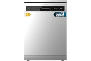 Cecotec Lavavajillas Libre Instalación 60cm Bolero Aguazero 6110 Inox. 1850W, 13 Cubiertos y 6 Programas, Función Media Carga, Programa 3 en 1, Delay Start, Dry+, FullTouch y ChildLock, Inox