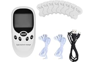 SYLANDA Appareil Tens EMS, 2 canaux et 3 en 1 - Appareil d'entraînement abdominal avec 8 coussinets pour électrodes Tens - 10 modes de massage - Électrostimulation pour soulager la douleur