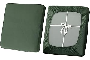 SYLC Sofa Sitzkissenbezug, Stretch Sitzkissenbezug rutschfest Mit Krawatten, Samt Überzüge Für Wohnwagen Polster Sitzbezüge Für Sofa(Avocado Green,1-Sitzer)
