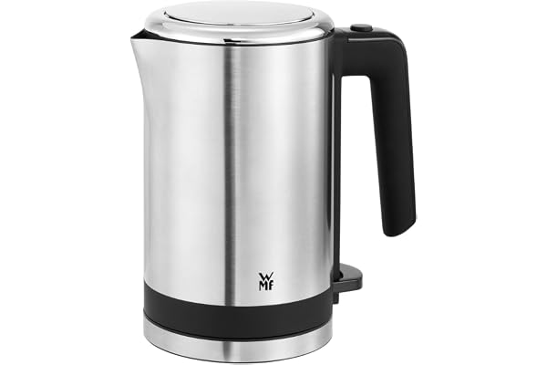 WMF KITCHENminis Bouilloire électrique, Ultracompacte 0,8 L sans fil, Design élégant, Inox Cromargan haute qualité, Montée en température rapide 1800W 0413140011
